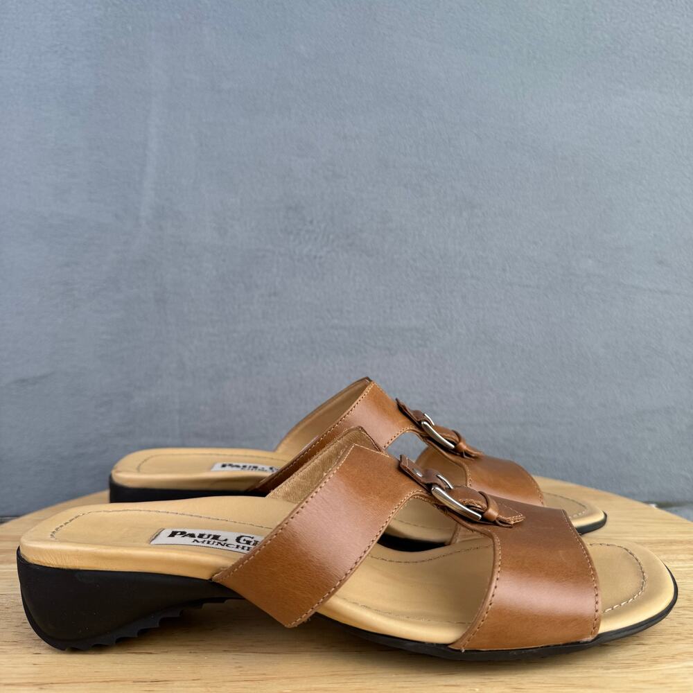 Paul Green München Brown Leather Slide Sandals Women’s Size 3.5 UK / 6 US - Picture 3 of 8